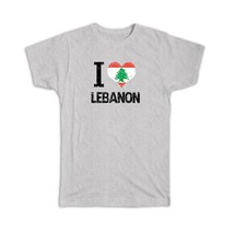I Love Lebanon : Gift T-Shirt Heart Flag Country Crest Lebanese Expat - £19.97 GBP