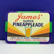 Label soda pop ephemera advertising vintage TA James pineappleade cefnei... - £7.68 GBP