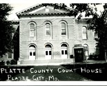 RPPC Platte Contea Tribunale Casa Platt Città MO Missouri Unp Cartolina - £36.22 GBP