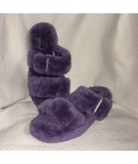 New UGG Fuzz Yeah Women&#39;s Slide On Slipper Purple Size 7 - $1,715.18 MXN