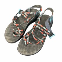 Chaco Women&#39;s Size 8 Sandals Blue Red Adjustable Strap Outdoor ZX/2 - £35.52 GBP