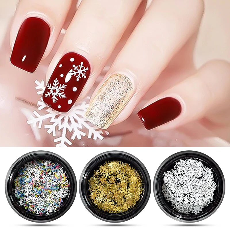 House Home 1Jar Mix Snowflakes Nail Glitter Sequins Hollow-Out Nail Arts Paillet - £20.15 GBP