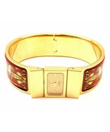Authentic! Hermes Loquet Red Horse Equestrian Motif Bangle Bracelet Watch - £1,407.31 GBP