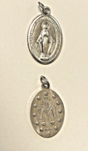 Our Lady of the Miraculous Silver tone  1&quot; Medal, New from Italy #MD-069 - $2.52