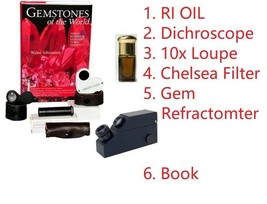Dichroscope,Chelsea Filter,Jewelers Loupe,Gem Refractometer, RI Oil, Boo... - £155.34 GBP