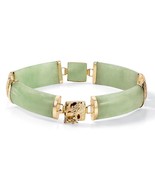 WOMENS 14K YELLOW GOLD JADE LINK 7.25&quot;  BRACELET - $1,299.99