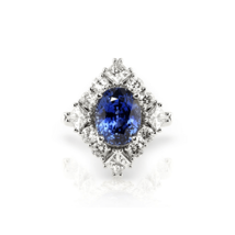 Statement 4CT Oval 10*8mm Simulated Diamond Blue Sapphire Cocktail Ring Women - £66.00 GBP