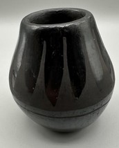 NA Pottery Black on Black Pueblo New Mexico 5 Inches Tall  2 Inches Dia. Top - £36.13 GBP