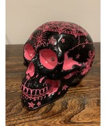 Halloween Decoration Pink and Black Skull Sun Moon Etched LED Eyes - £19.15 GBP