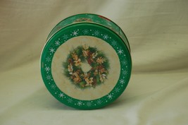 Christmas Pinecone Wreath Tin Box Storage Container Xmas Advertising - £7.76 GBP