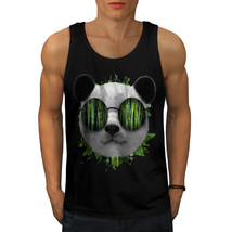 Bamboo Panda Bear Tee Cool Glasses Men Tank Top - £10.35 GBP