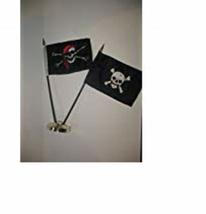 AES Moon Knives Jolly Roger Red Hat Pirate w/Skull and Crossbones Flag 4&#39;&#39;x6&#39;&#39; D - £3.13 GBP
