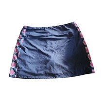 Tommy Bahama Golf Navy Blue Skort Pink Floral Side Golf Athletic Tennis Skirt L - $19.79