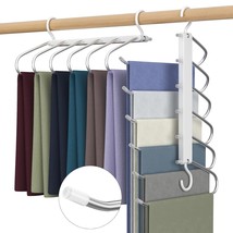 Magic Pants Hangers Space Saving - 6 Tier Multi-Functional Rack For Hanging Pant - £23.72 GBP