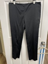 Soft Surroundings Size XL (see Measurements) Black Satin Flat Front Pants  - $14.03