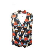 David&#39;s Formal Wear America&#39;s Cup Sailboats Tuxedo Vest and Bow Tie Size... - $2,790.06 MXN