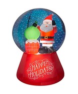 Gemmy 5.5&#39; Projection Airblown Snowflurry Snow Globe Santa On The Roofto... - $206.52