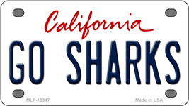 Go Sharks California Novelty Mini Metal License Plate Tag - £11.76 GBP
