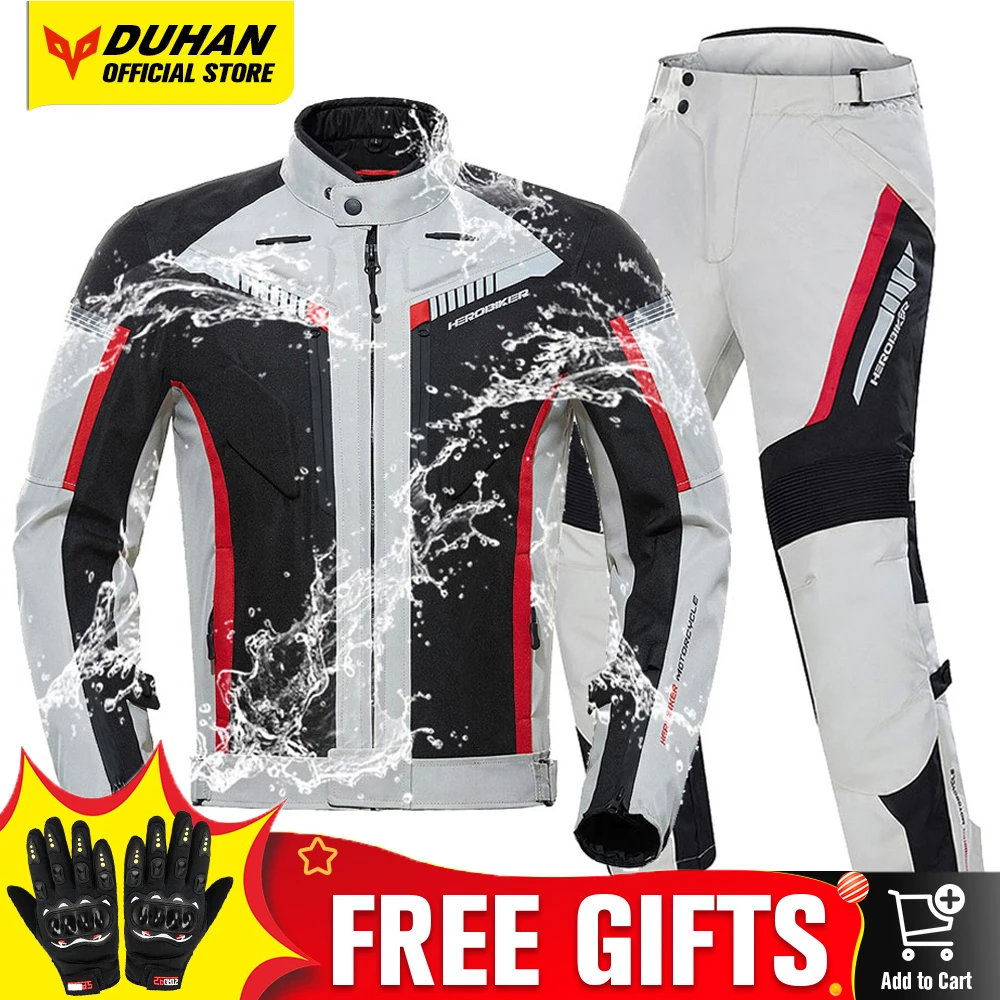 Acket four seasons man racing suit wearable motorcycle jacket motorcycle pants moto set thumb200