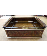 Pyrex Square Amber Baking Dish in Telefloral Golden Harvest Metal Carrie... - $48.02 CAD