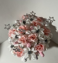 Pink And Silver Princess Baby Girl Shower Diaper Bouquet Centerpiece Gift - £51.94 GBP