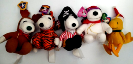 Whitman&#39;s Plush Snoopy 5 PC 6 IN, Reindeer, Tigar, Pirate, Valentine &amp; Woodstock - £34.46 GBP