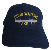 USNS Watkins T-AKR-315 Embroidered Adjustable Ship Ball Cap Blue Hat - $23.84