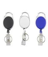Strap&amp;Key Ring Badge Reel Holder,Carabiner Hook Retractable ID Card Roll... - $10.95
