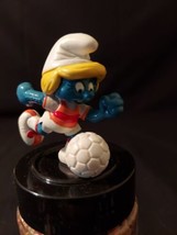 Smurfs 20163 Smurfette Soccer Smurf Vintage Figure Toy PVC Figurine - £14.68 GBP