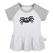 Halloween Party Cute Cartoon Black Spider Baby Girl Dresses Infant Clothes - £9.28 GBP