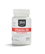 (6 bottles) 365 by Whole Foods Market, Vitamin D3 2000 IU, 250 ct - $40.32 CAD