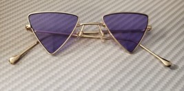 Purple Golden  Retro Triangle Cat Eye Sunglasses Cateye Sunglasses   - £11.99 GBP