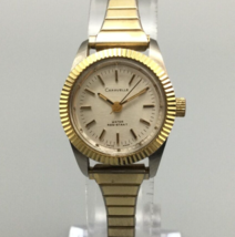 Vintage Caravelle Watch Women Gold Silver Tone 23mm Stretch 1978 Manual Wind - $25.24