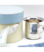 Pottery Barn Kids Keepsake Silver Cup ABC Baby Alphabet 2.5 inches PBK Box - $263.60 MXN