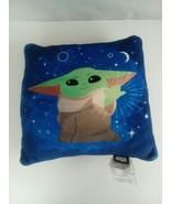 Star Wars The Mandalorian Baby Yoda Grogu Pillow Blue Stars 11.5&#39; X 11.5&quot; - $165.73 MXN