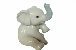 Elephant Figurine Sculpture Anthropomorphic Porcelain PG trunk up baby dumbo vtg - £23.70 GBP