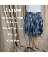 J.crew Navy Blue &amp; White Polka-dot Circle Skirt Size 16 - £19.67 GBP