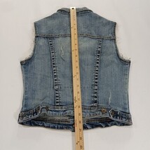 Unionbay J1Y60XR Denim Cotton Vest Women’s Medium Biker Grunge Western Cowgirl  image 7