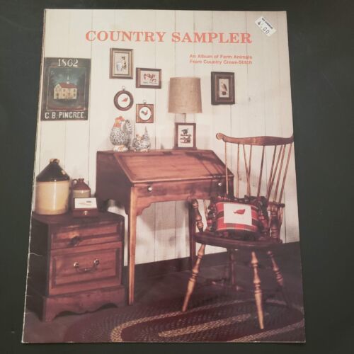 Country Cross Stitch Sampler Farm Animals Patterns Vintage 1978 Joyce Bailey - $6.50