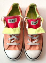 Converse All Star sneakers junior size 5 orange double tongue pink & yellow - £10.87 GBP