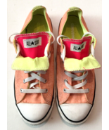 Converse All Star sneakers junior size 5 orange double tongue pink &amp; yellow - £10.83 GBP