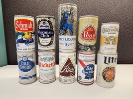 Lot Of 10 Vintage Metal Empty Beer Cans Pictured #8 - £10.06 GBP