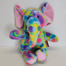 Adventure Planet Elephant Rainbow Multicolor Neon Plush Soft - $13.50
