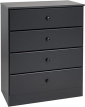 Prepac Astrid 4 Drawer Dresser For Bedroom, 16&quot; D X 30&quot; W X 36.25&quot; H, Black - £148.48 GBP