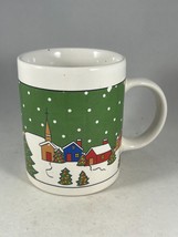 Modern Retro Vintage 90s Multicolor Illustrated Christmas Reindeer Coffee Mug - £11.38 GBP