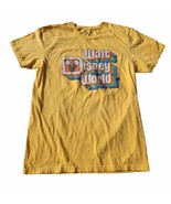 Disney Parks Walt Disney World Retro Rainbow Logo Mickey Yellow Shirt Si... - $37.42 CAD