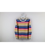 J Crew Womens Size Small Rainbow Striped Lambswool Blend Knit Crewneck S... - $1,098.54 MXN