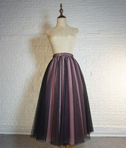 Black Pink Long Tulle Skirt Outfit Women Custom Plus Size Fluffy Tulle Skirt image 6