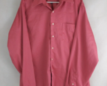 Arrow Fitted Wrinkle Free Men&#39;s Melon Pink Casual Dress Shirt Size XL - $17.45