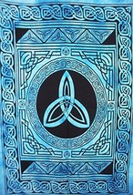 Traditional Jaipur Triquetra Trinity Symbol Celtic Art Poster Tapestry, Indian P - £9.64 GBP